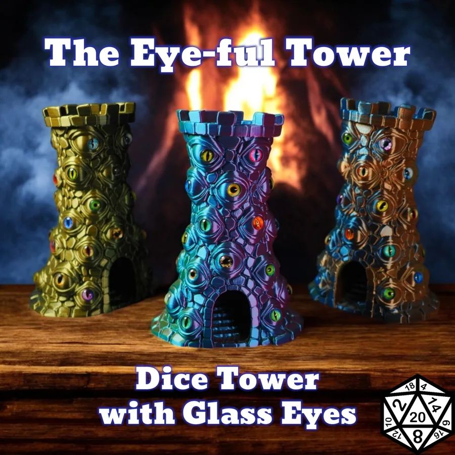 Monster Eye-ful Dice Tower  Fantasy roller with Glass Eyes