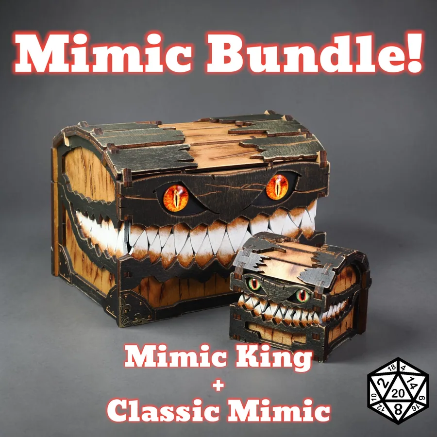 2 x Mimic Chest Bundle, Storage Boxes D&D