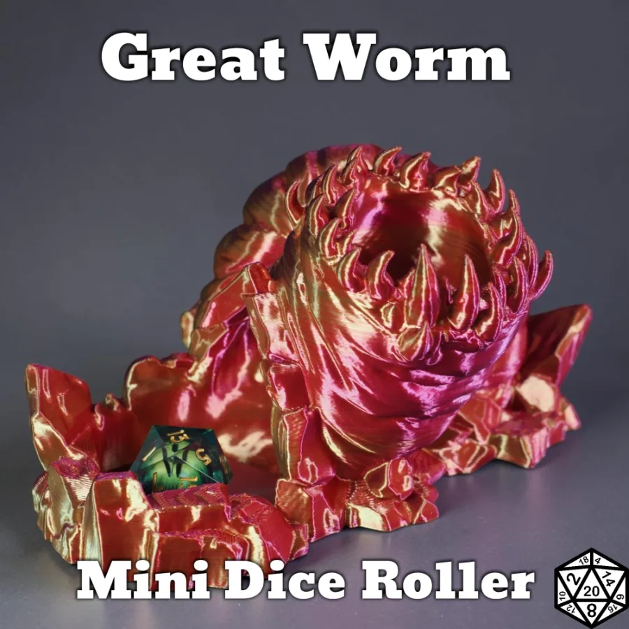 Great Worm - Mini Dice Roller - Dungeons and Dragons Gift