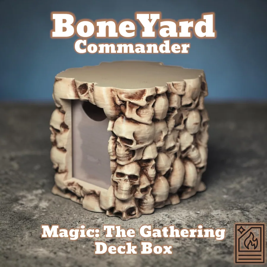 Boneyard Deck Box – Gothic Skull Storage for Magic: The Gathering – Holds 100+ Cards