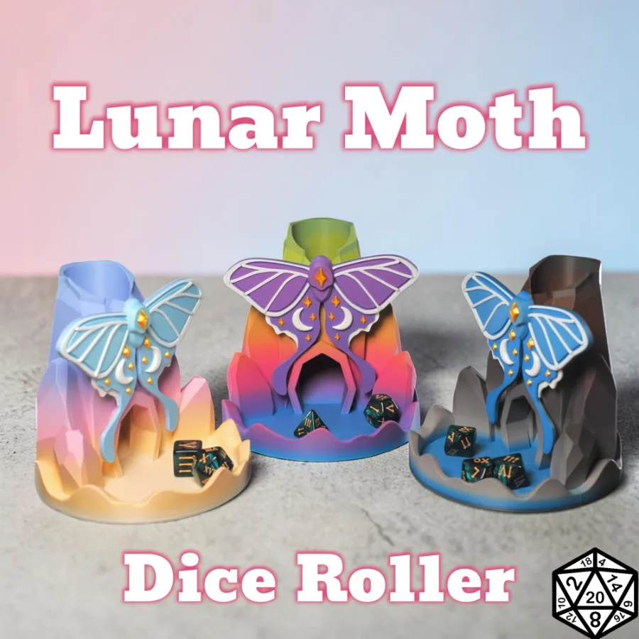 Dungeons and Dragons Gift -Lunar Moth Dice Tower, Fantasy/Magic