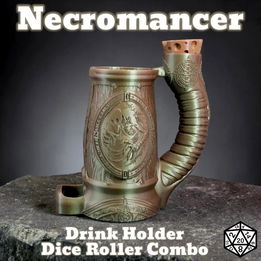 Necromancer Can Holder and Dice Roller Combo