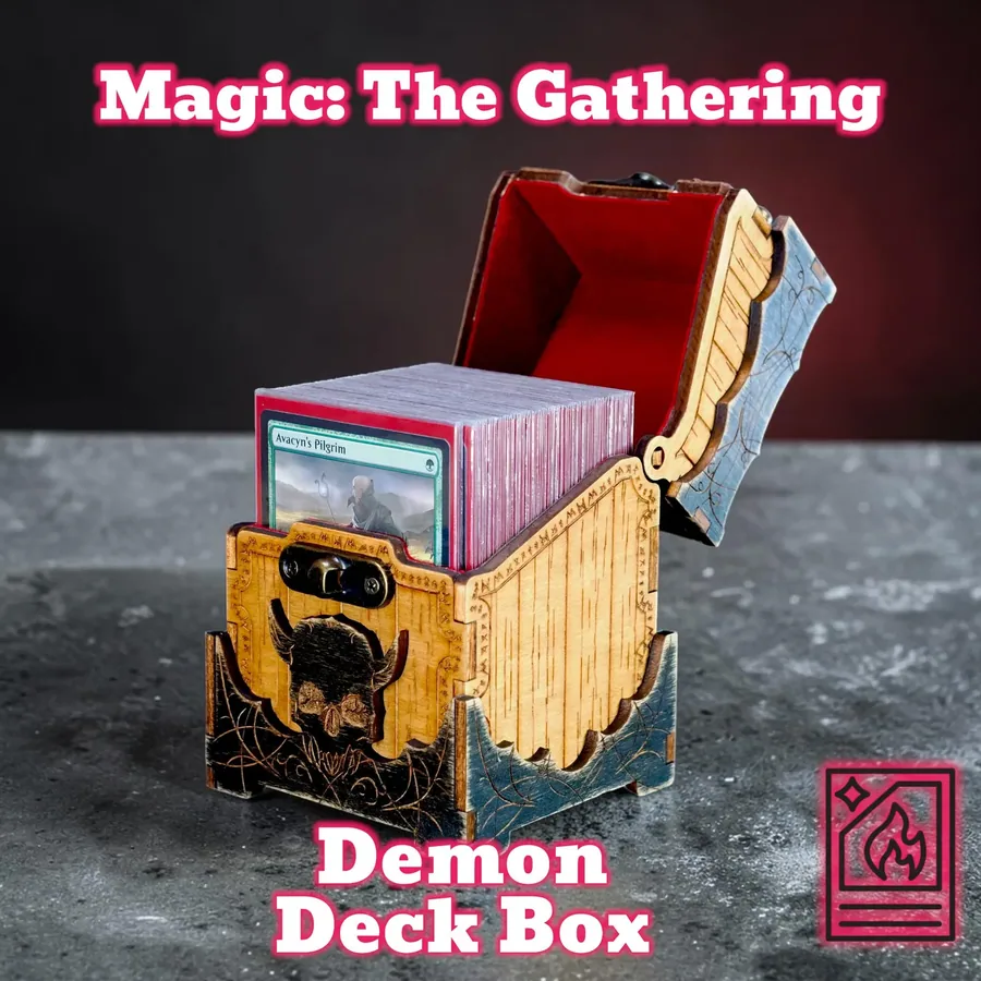 Magic:The Gathering/TCG - Handmade Wooden Demon Deck box