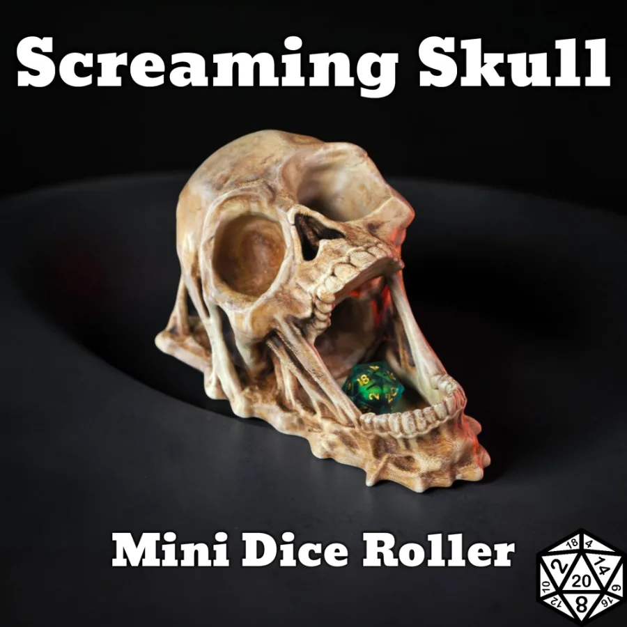 Screaming Skull Dice Tower - Dungeons and Dragons Gift