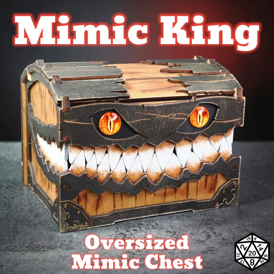 Handmade Large Mimic King Dice Box D&D