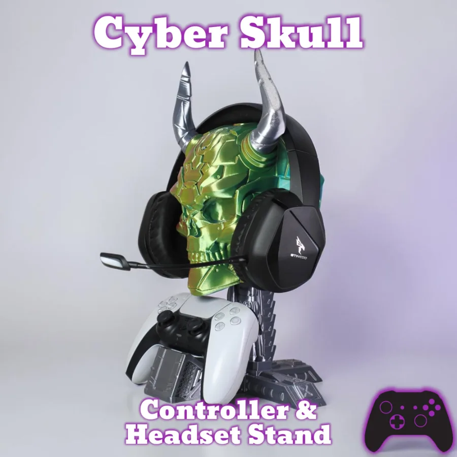 Gaming Gift - Cyber Skull Gaming Controller and Headphone Stand