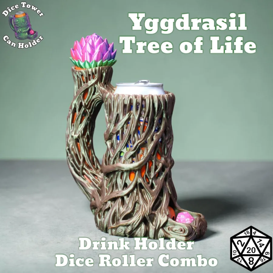Yggdrasil Tree of Life D&D Dice Roller Can Cozy with Lotus Dice Storage