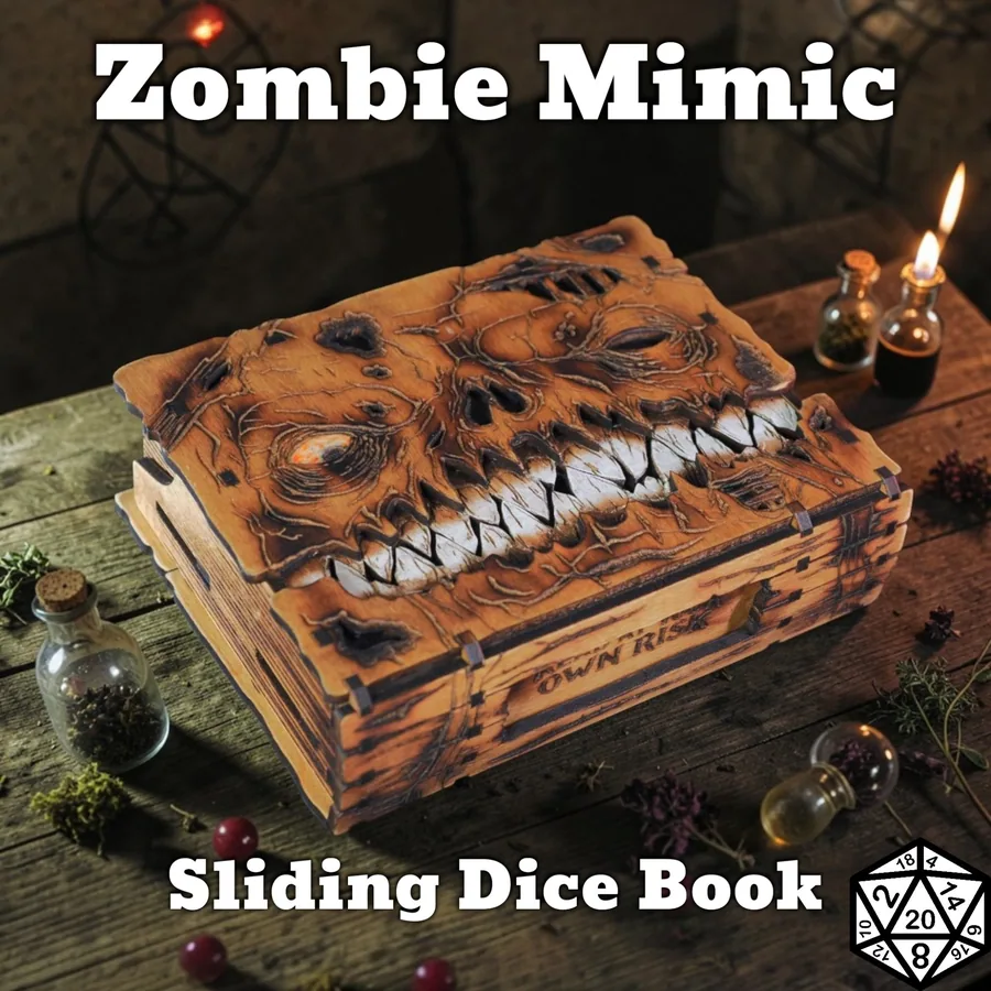 Zombie Mimic Dice Book - D&D Storage