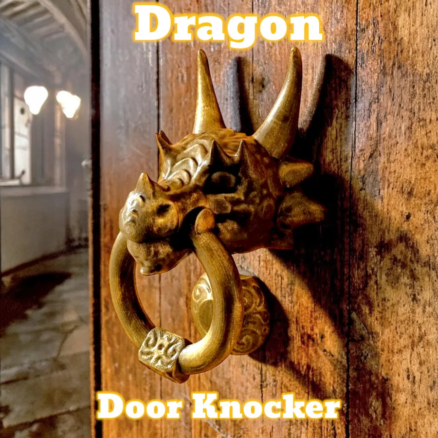 Dragon Head Door Knocker: Fantasy Home Decor Custom colours