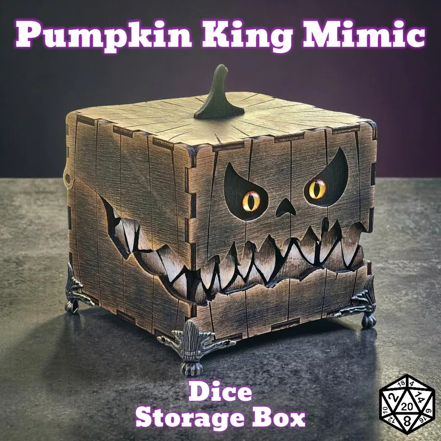 Pumpkin King Mimic Wooden Dice Box