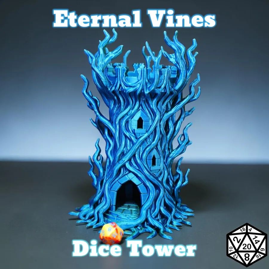 Enchanted Vines Tower Roller – D&D Dice Tower with Magical Forest Design
