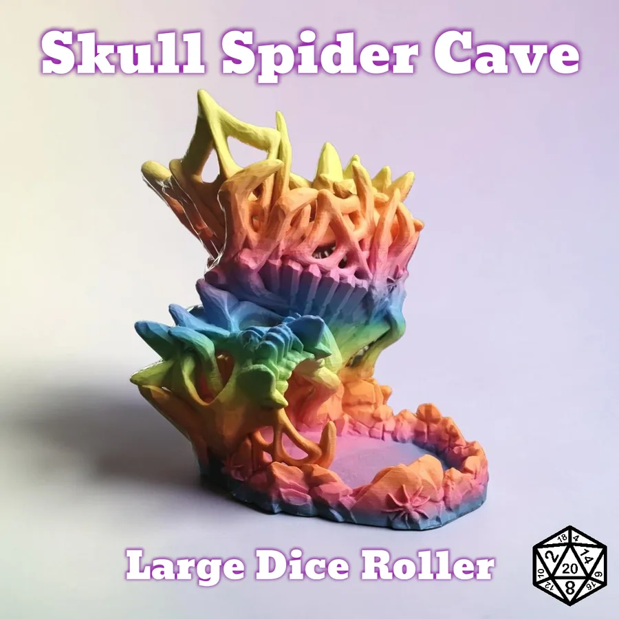 Dungeons and Dragons Gift - Skull Spider web Dice roller tower