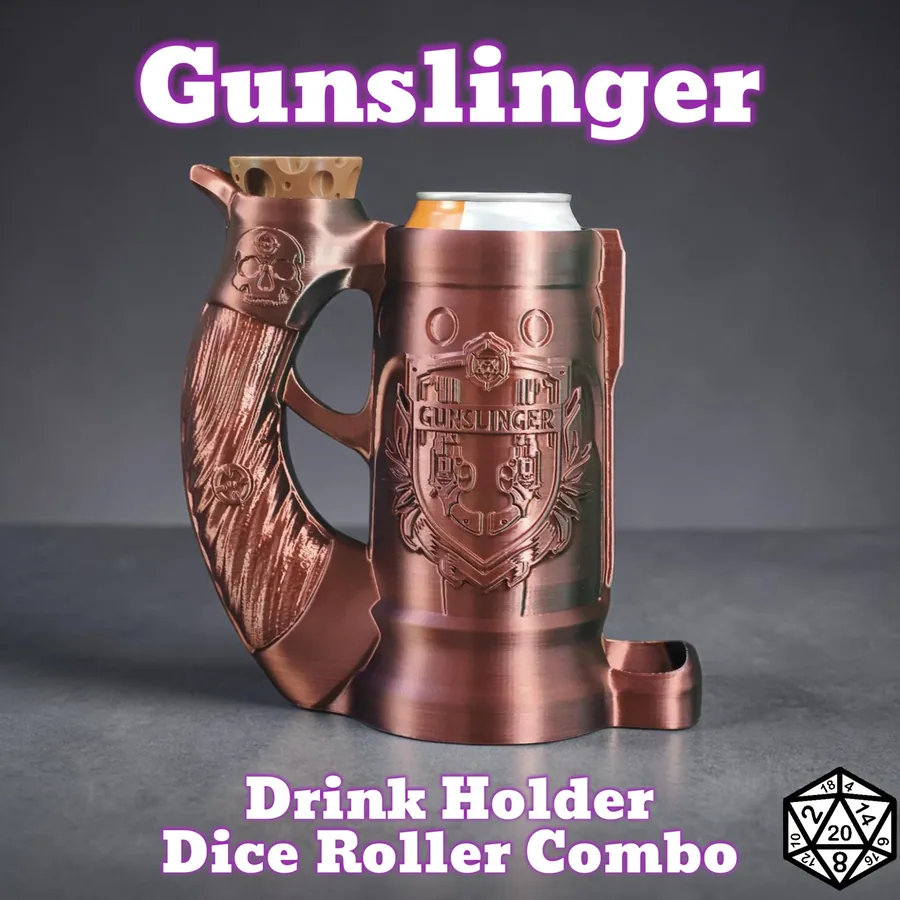 Gunslinger Dice Roller Can holder Combo - D&D