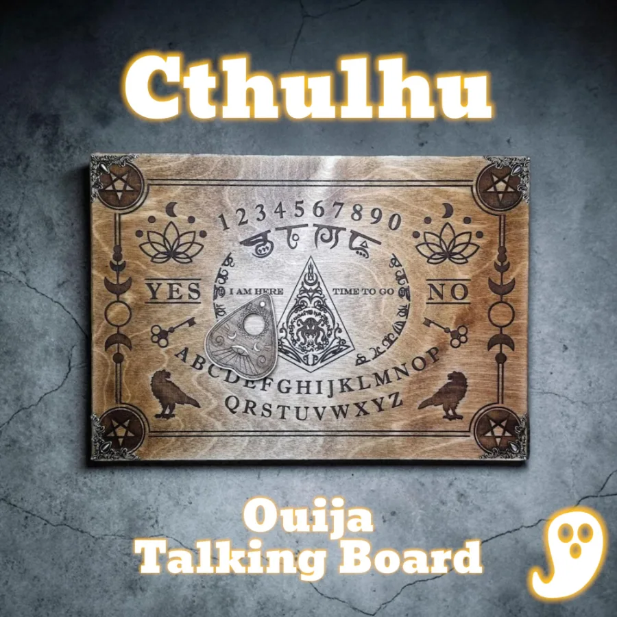Paranormal Gift - Handmade Cthulhu Theme Ouija Board with Planchette